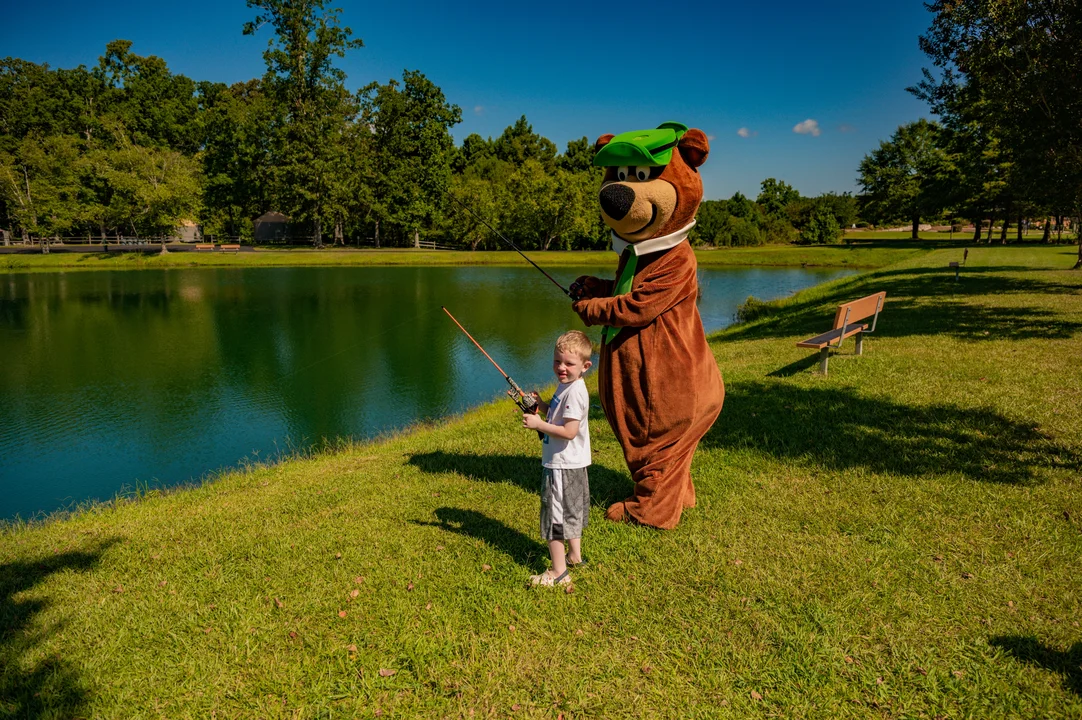 Yogi Bear and Boy Fishing